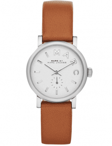 Marc by Marc Jacobs MBM1270 Baker Mini silver tone Tan Leather Watch
