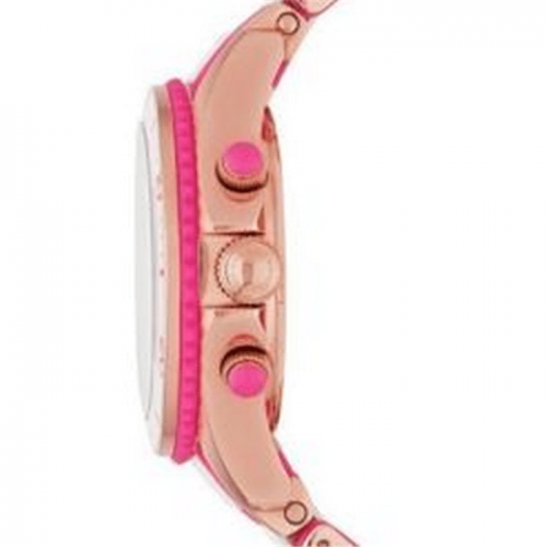 Marc Jacobs MBM2593 Rock Chronograph Pink and White Silicone Ladies Watch