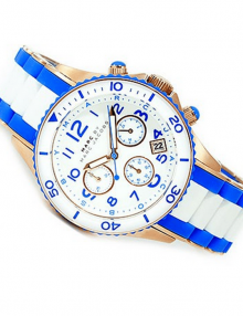 Marc Jacobs MBM2594 Rock Chronograph White and Blue Silicone Ladies Watch