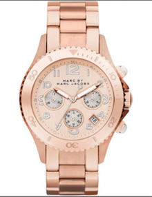 Marc Jacobs MBM3156 Rock Champagne Dial Chronograph Rose Gold Tone Stainless Steel Unisex Watch