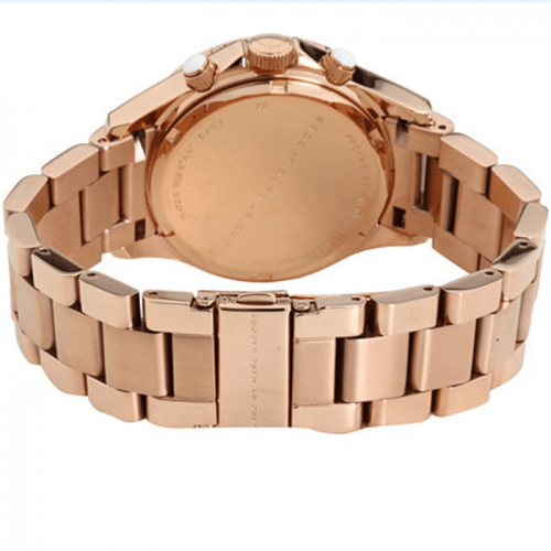 Marc Jacobs MBM3156 Rock Champagne Dial Chronograph Rose Gold Tone Stainless Steel Unisex Watch