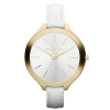 Michael Kors MK2273 White Leather Stainless Case Quartz Ladies Fashion Watch