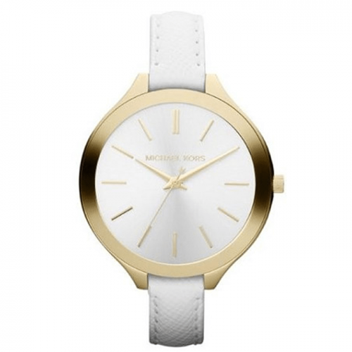 Michael Kors MK2273 White Leather Stainless Case Quartz Ladies Fashion Watch