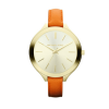 Michael Kors MK2275 Orange Leather Stainless Case Quartz Ladies Fashion Watch