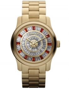 Michael Kors Runway Mk5729 Silver Womens' Gold Diamond Watch