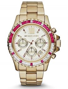 Michael Kors MK5871 Women Gold Everest Baguette Glitz Bracelet Watch