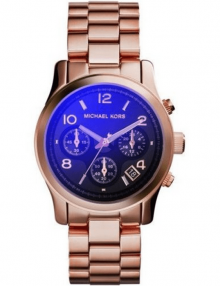 Michael Kors MK5940 Runway Iridescent Navy Blue Dial Rose Gold-tone Ladies Watch