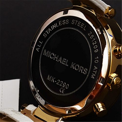 Michael Kors MK2290 Women White Tone Stainless Steel Case Chronograph White