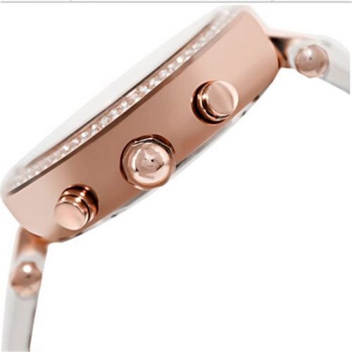 Michael Kors MK2281 Women Rose Gold Tone Stainless Steel Case Chronograph White