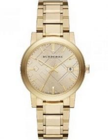 Burberry BU9033 The City Champagne Dial Gold-tone Unisex Watch