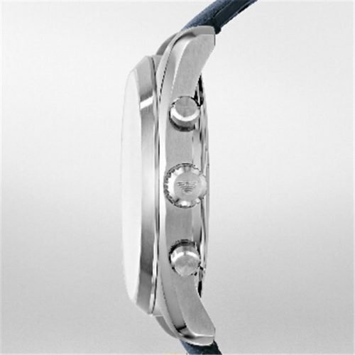 Emporio Armani AR6041 brushed blue dial and blue leather strap