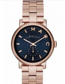 Marc by Marc Jacobs MBM3330 Ladies Navy Rose Gold Baker Watch