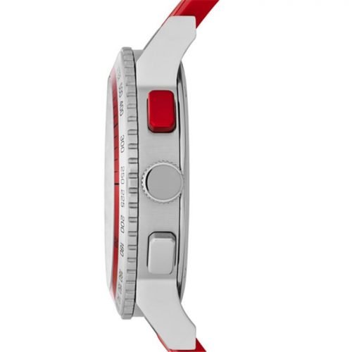 Burberry BU9809 Mens City Sport Swiss Analog Quartz Red Rubber Strap Chronograph