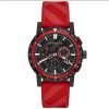 Burberry BU9805 The City Chronograph Black Dial Red Rubber Mens Watch