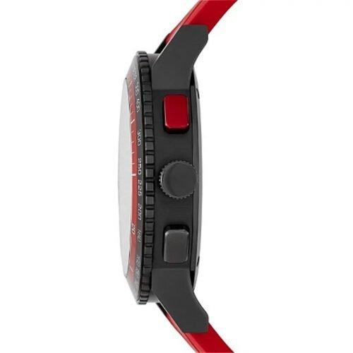 Burberry BU9805 The City Chronograph Black Dial Red Rubber Mens Watch