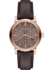 Burberry BU9755 The City Chocolate Leather Unisex Watch
