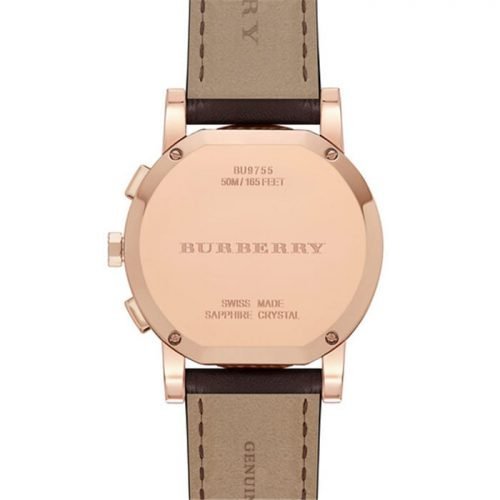 Burberry BU9755 The City Chocolate Leather Unisex Watch