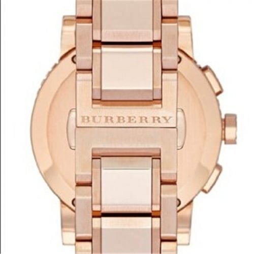 Burberry BU9703 Rose Gold Bracelet Ceramic Bezel Chrono Watch