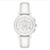 Burberry BU9701 Women's City White Leather Strap White Dial Chronograph Watch