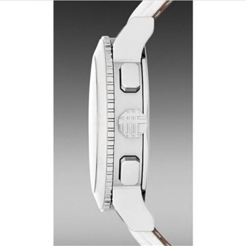 Burberry BU9701 Women's City White Leather Strap White Dial Chronograph Watch