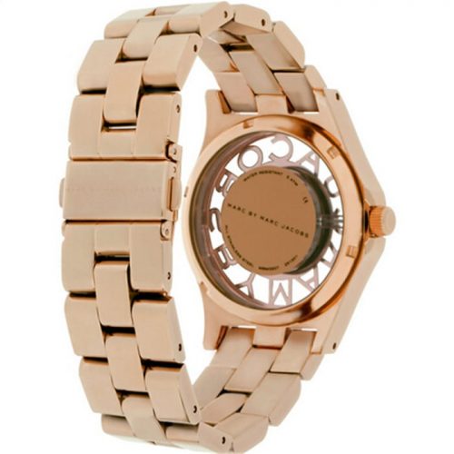 Marc Jacobs MBM3207 Henry Skeleton Dial Rose Gold-Tone Steel Ladies Watch