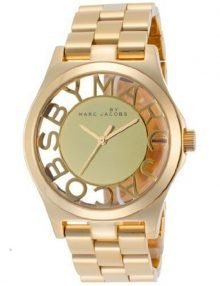 Marc Jacobs MBM3206 Henry Skeleton Gold Dial Gold-Tone Stainless Steel Ladies Watch
