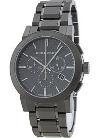 Burberry Men's BU9354 Large Check Gray Ion Plated Stainless Steel Watch