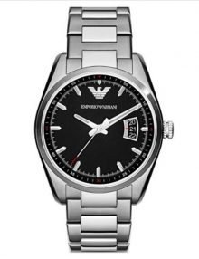Emporio Armani AR6019 Mens Tazio Silver Steel Bracelet Watch