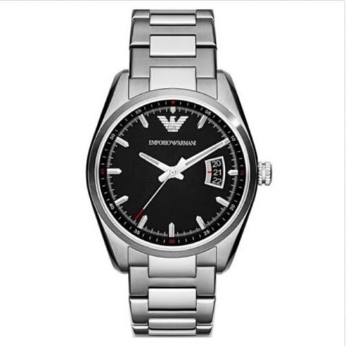 Emporio Armani AR6019 Mens Tazio Silver Steel Bracelet Watch