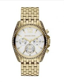 Michael Kors MK5835 Pressley Chronograph White Dial Gold-tone Ladies Watch