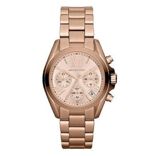 Michael Kors MK5799 Bradshaw Chronograph Rose Dial Rose Gold-tone Ladies Watch