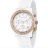 Michael Kors MK5269 Women's White Ceramic Link Bracelet Quartz Chronograph Two Tone Crystal