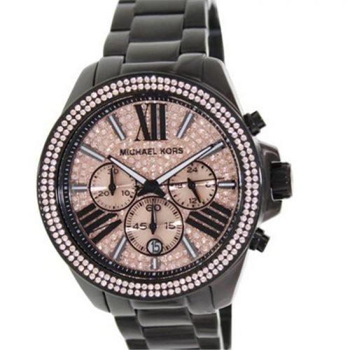 MICHAEL KORS MK5879 Wren Black Tone Stainless Steel Chronograph Womens Watch