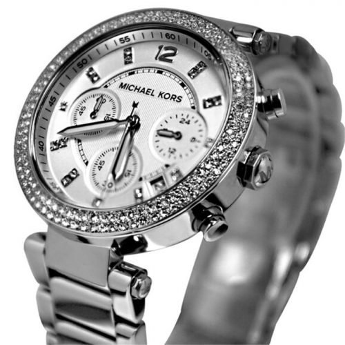 Michael Kors MK5353 Parker Glitz Watch/Silver Color