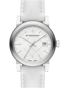 Burberry BU9128 Check Stamped Leather Ladies Watch