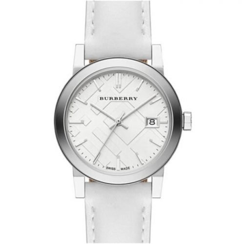 Burberry BU9128 Check Stamped Leather Ladies Watch