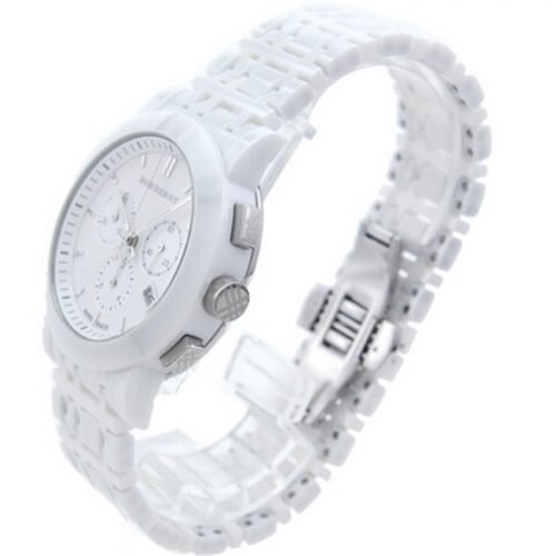 Burberry BU1770 Women's Ceramic White Chronograph Dial Watch