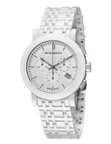 Burberry BU1770 Women's Ceramic White Chronograph Dial Watch