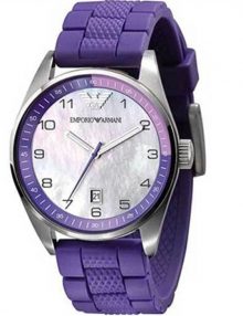 Emporio Armani AR5881 Ladies Purple Silicon Rubber Band Best Watch