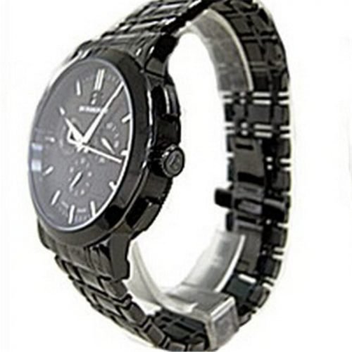 Burberry BU1385 Stainless Steel Case Black Ion Chronograph Mens Watch