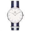 Daniel Wellington 0204DW Glasgow Men's Classic White Cloth Quartz Watch 40MM