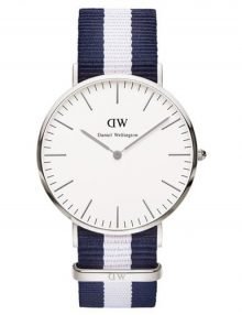 Daniel Wellington 0204DW Glasgow Men's Classic White Cloth Quartz Watch 40MM