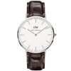 Daniel Wellington 0211DW York Classic Silver Watch Black Leather Band Unisex Watch