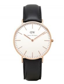 Daniel Wellington 0508DW Sheffield Classic women's watch White Dial Black Leather 36mm