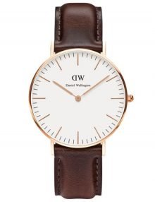 Daniel Wellington 0511DW Bristol Ladies' Classic Rose Gold Leather Band Watch 36mm