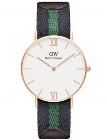 Daniel Wellington 0553DW Grace Warwick Ladies' Rose Gold Watch Green/Black Band 36MM