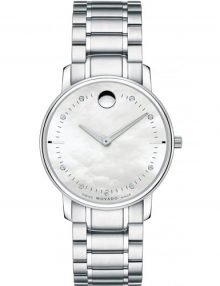 Movado 606690 Slim Silver Classic Womens Watch White Dial