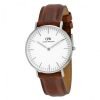 Daniel Wellington 0607DW St. Andrews Unisex Classic White Watch with Brown Leather Band 36mm
