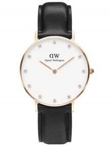 Daniel Wellington 0951DW Classy Sheffield Black Leather Band Classic Womens Watch 26mm