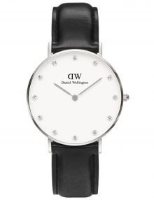 Daniel Wellington 0961DW Classy Sheffield Ladies Black Leather Band Classic Watch 26mm